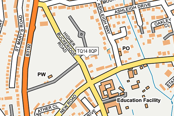 TQ14 8QP map - OS OpenMap – Local (Ordnance Survey)