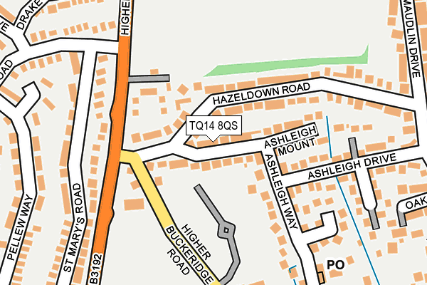 TQ14 8QS map - OS OpenMap – Local (Ordnance Survey)