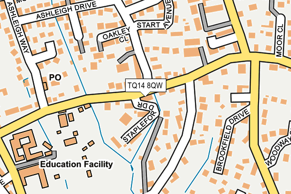 TQ14 8QW map - OS OpenMap – Local (Ordnance Survey)