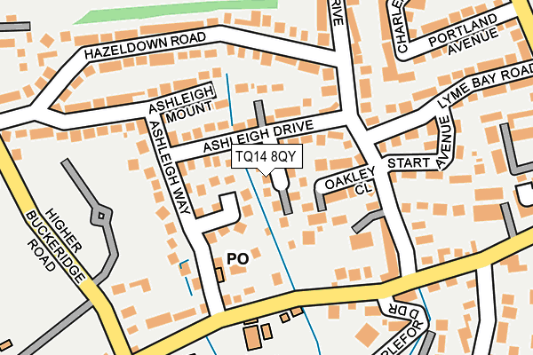 TQ14 8QY map - OS OpenMap – Local (Ordnance Survey)