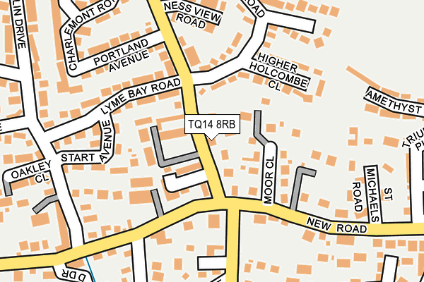 TQ14 8RB map - OS OpenMap – Local (Ordnance Survey)