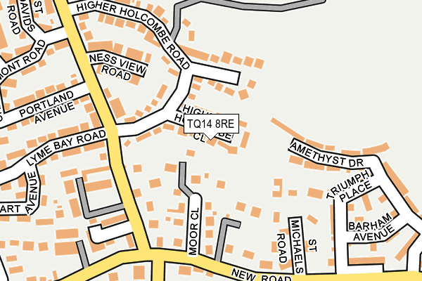 TQ14 8RE map - OS OpenMap – Local (Ordnance Survey)