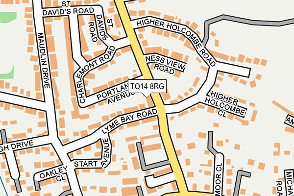 TQ14 8RG map - OS OpenMap – Local (Ordnance Survey)