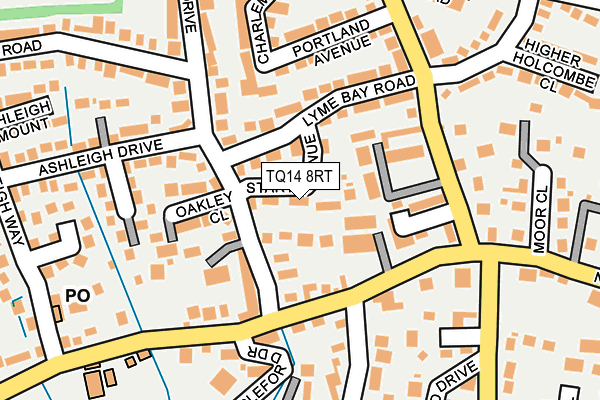 TQ14 8RT map - OS OpenMap – Local (Ordnance Survey)