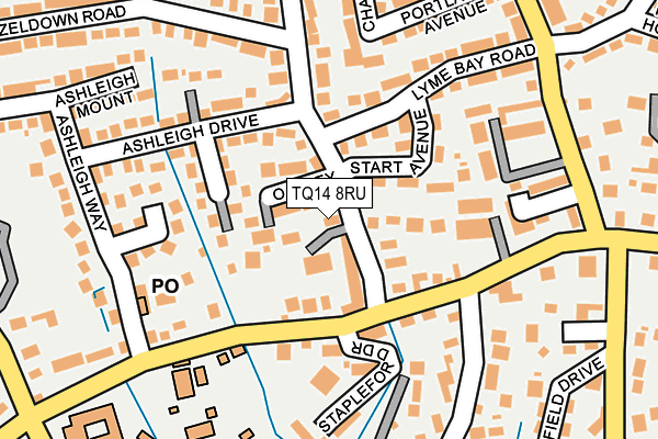 TQ14 8RU map - OS OpenMap – Local (Ordnance Survey)