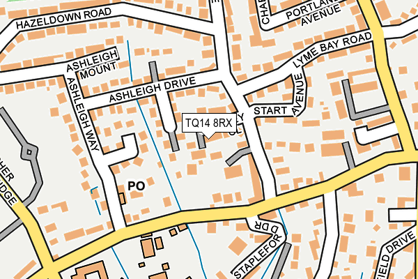 TQ14 8RX map - OS OpenMap – Local (Ordnance Survey)