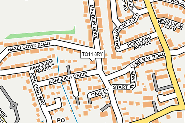 TQ14 8RY map - OS OpenMap – Local (Ordnance Survey)