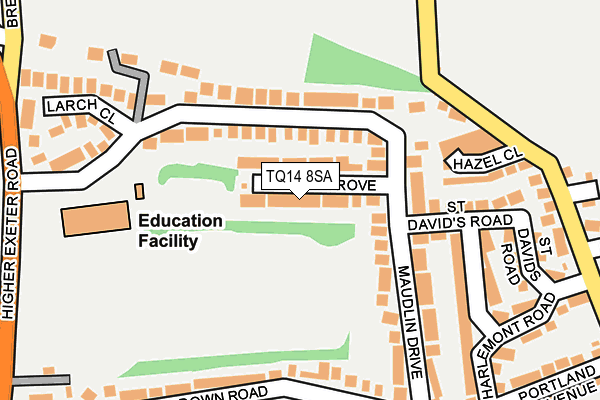 TQ14 8SA map - OS OpenMap – Local (Ordnance Survey)