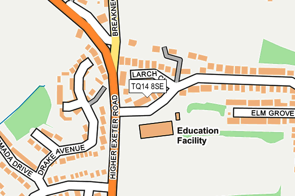 TQ14 8SE map - OS OpenMap – Local (Ordnance Survey)