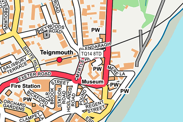 TQ14 8TD map - OS OpenMap – Local (Ordnance Survey)