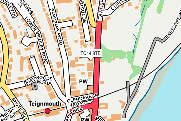 TQ14 8TE map - OS OpenMap – Local (Ordnance Survey)