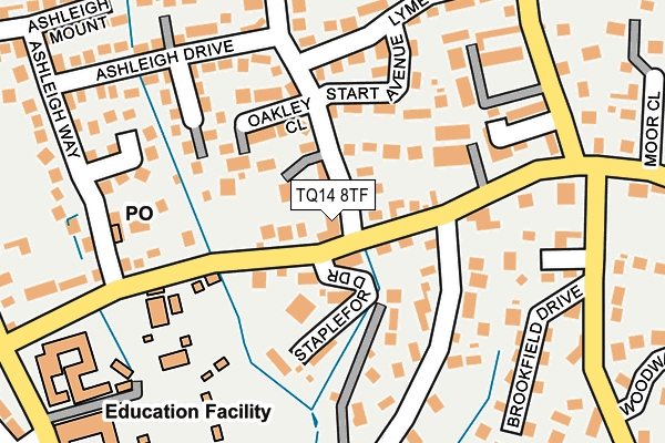 TQ14 8TF map - OS OpenMap – Local (Ordnance Survey)