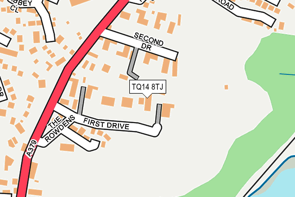 TQ14 8TJ map - OS OpenMap – Local (Ordnance Survey)