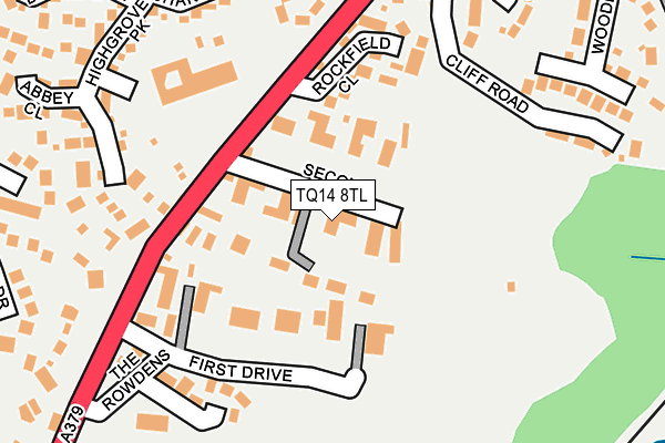 TQ14 8TL map - OS OpenMap – Local (Ordnance Survey)