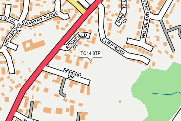 TQ14 8TP map - OS OpenMap – Local (Ordnance Survey)