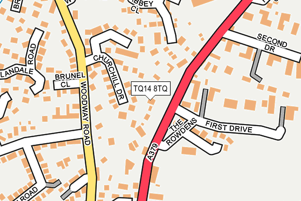 TQ14 8TQ map - OS OpenMap – Local (Ordnance Survey)