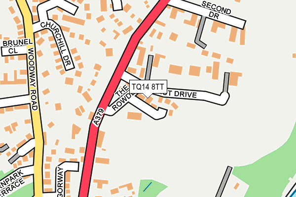 TQ14 8TT map - OS OpenMap – Local (Ordnance Survey)