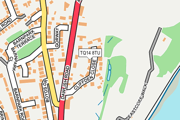TQ14 8TU map - OS OpenMap – Local (Ordnance Survey)