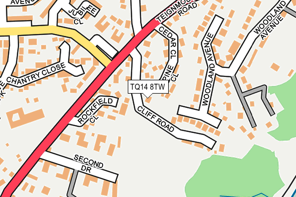 TQ14 8TW map - OS OpenMap – Local (Ordnance Survey)