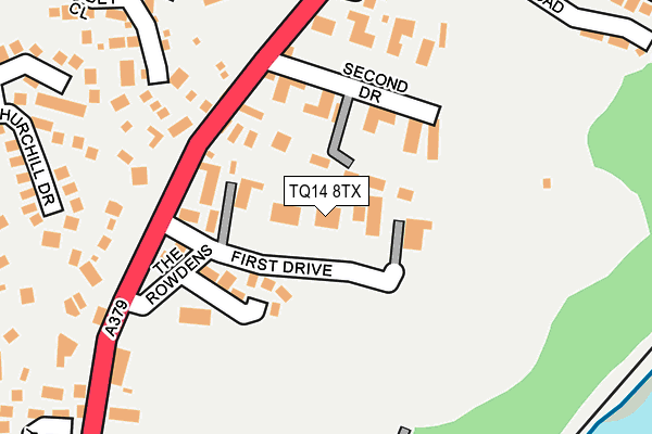 TQ14 8TX map - OS OpenMap – Local (Ordnance Survey)