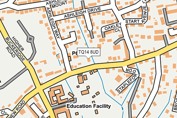 TQ14 8UD map - OS OpenMap – Local (Ordnance Survey)