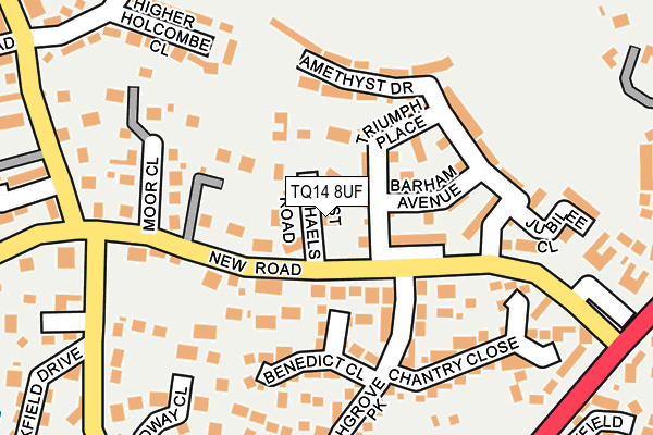 TQ14 8UF map - OS OpenMap – Local (Ordnance Survey)