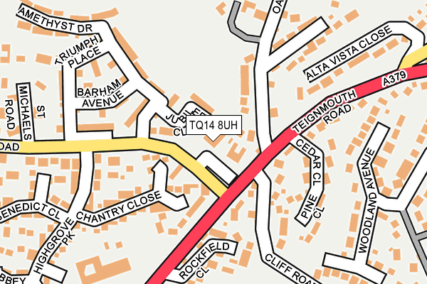 TQ14 8UH map - OS OpenMap – Local (Ordnance Survey)