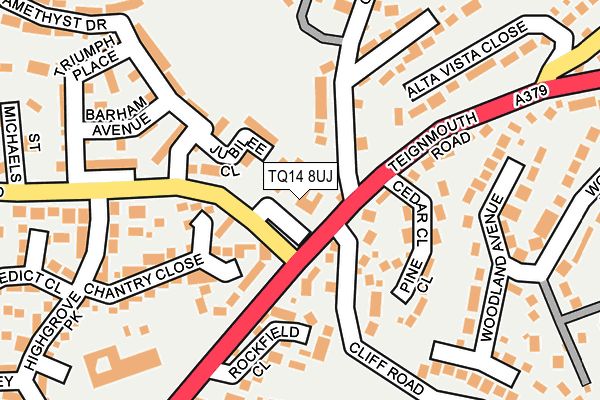 TQ14 8UJ map - OS OpenMap – Local (Ordnance Survey)