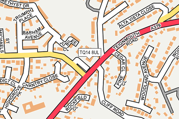 TQ14 8UL map - OS OpenMap – Local (Ordnance Survey)