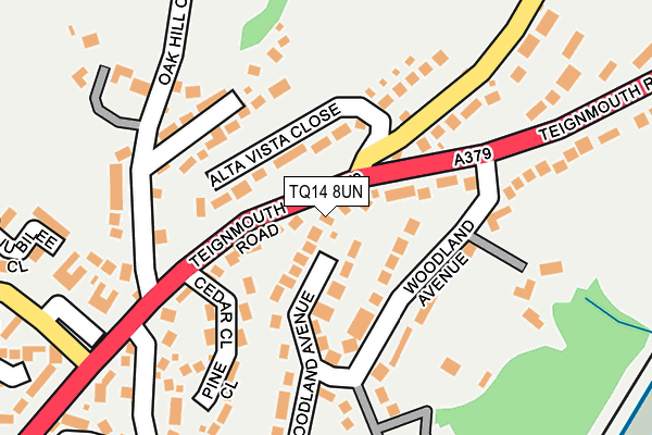 TQ14 8UN map - OS OpenMap – Local (Ordnance Survey)