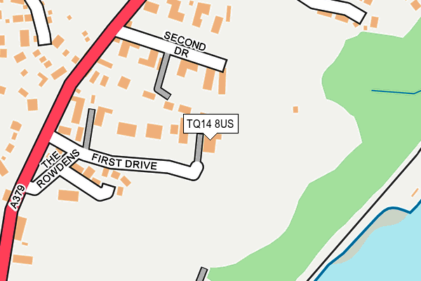 TQ14 8US map - OS OpenMap – Local (Ordnance Survey)