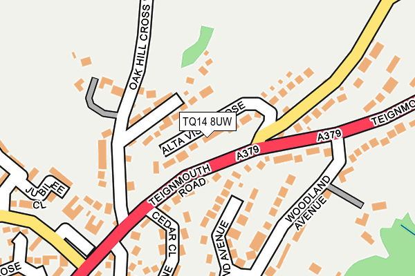 TQ14 8UW map - OS OpenMap – Local (Ordnance Survey)