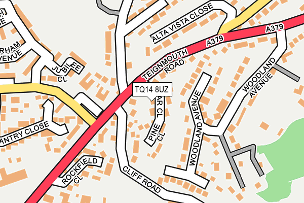 TQ14 8UZ map - OS OpenMap – Local (Ordnance Survey)
