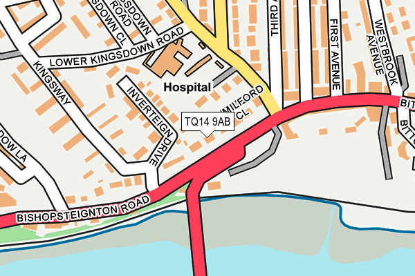 TQ14 9AB map - OS OpenMap – Local (Ordnance Survey)