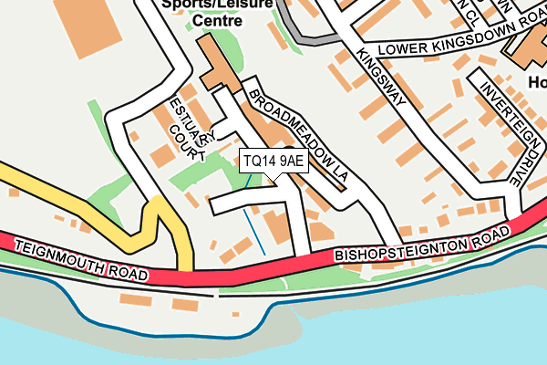 TQ14 9AE map - OS OpenMap – Local (Ordnance Survey)
