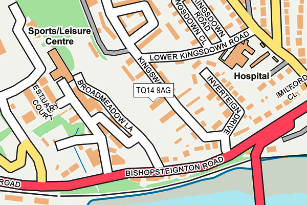 TQ14 9AG map - OS OpenMap – Local (Ordnance Survey)