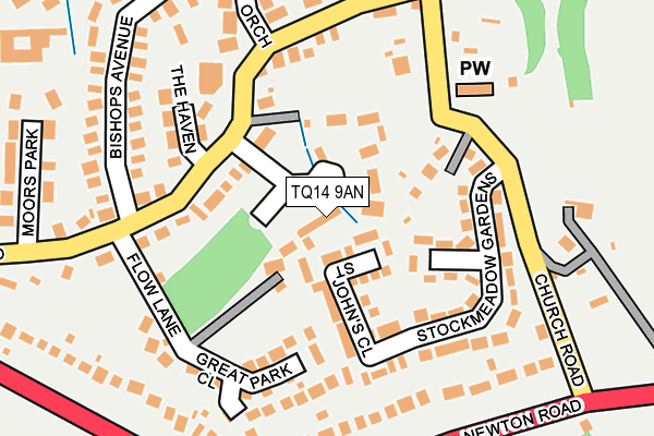TQ14 9AN map - OS OpenMap – Local (Ordnance Survey)