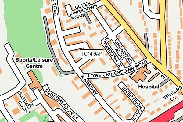 TQ14 9AP map - OS OpenMap – Local (Ordnance Survey)