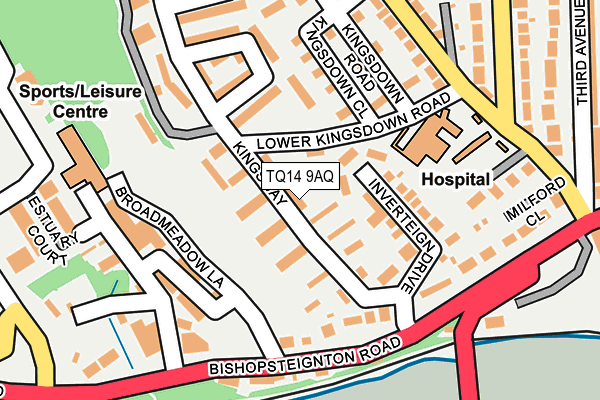 TQ14 9AQ map - OS OpenMap – Local (Ordnance Survey)