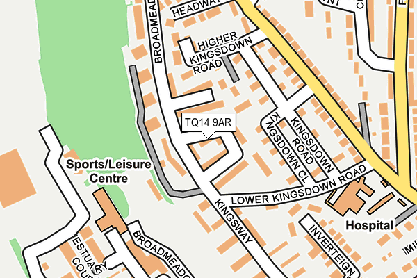 TQ14 9AR map - OS OpenMap – Local (Ordnance Survey)