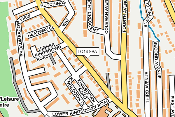 TQ14 9BA map - OS OpenMap – Local (Ordnance Survey)