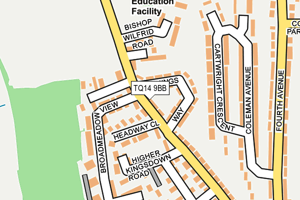 TQ14 9BB map - OS OpenMap – Local (Ordnance Survey)