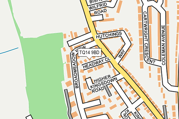 TQ14 9BD map - OS OpenMap – Local (Ordnance Survey)