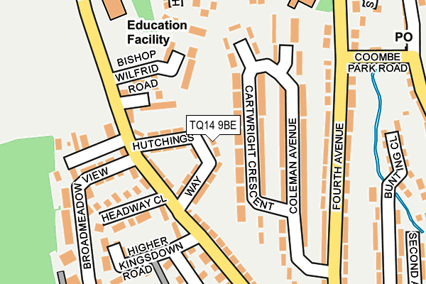 TQ14 9BE map - OS OpenMap – Local (Ordnance Survey)