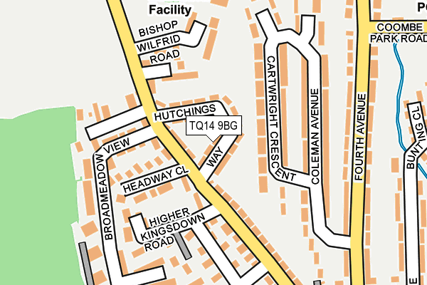 TQ14 9BG map - OS OpenMap – Local (Ordnance Survey)