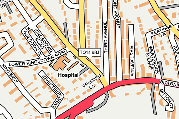 TQ14 9BJ map - OS OpenMap – Local (Ordnance Survey)