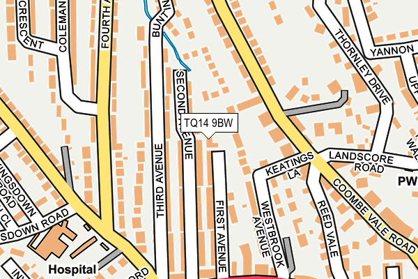 TQ14 9BW map - OS OpenMap – Local (Ordnance Survey)