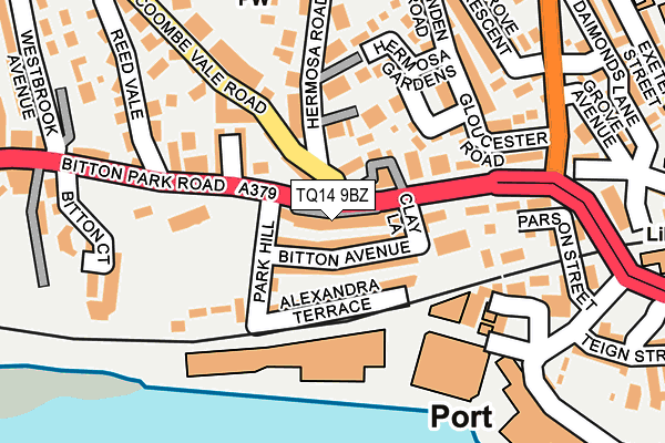TQ14 9BZ map - OS OpenMap – Local (Ordnance Survey)