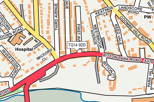 TQ14 9DD map - OS OpenMap – Local (Ordnance Survey)