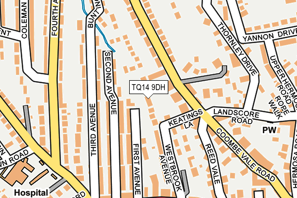 TQ14 9DH map - OS OpenMap – Local (Ordnance Survey)